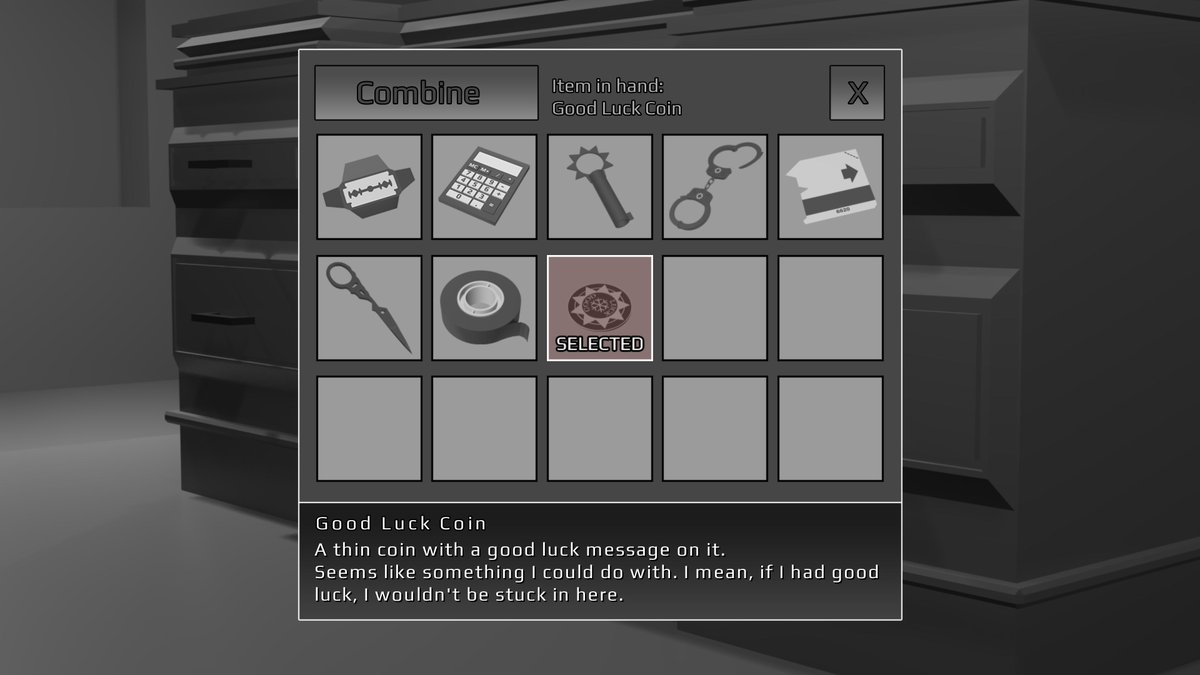 Blankspace! 🆕 from 🐧🍧!

Chris wake up groggy, nothing makes sense for a few moments...

Blankspace is an escape room visual novel with point-and-click elements

Interact with Beryl, Investigate your surroundings, solve puzzles, and find your way out of a strange-looking room!