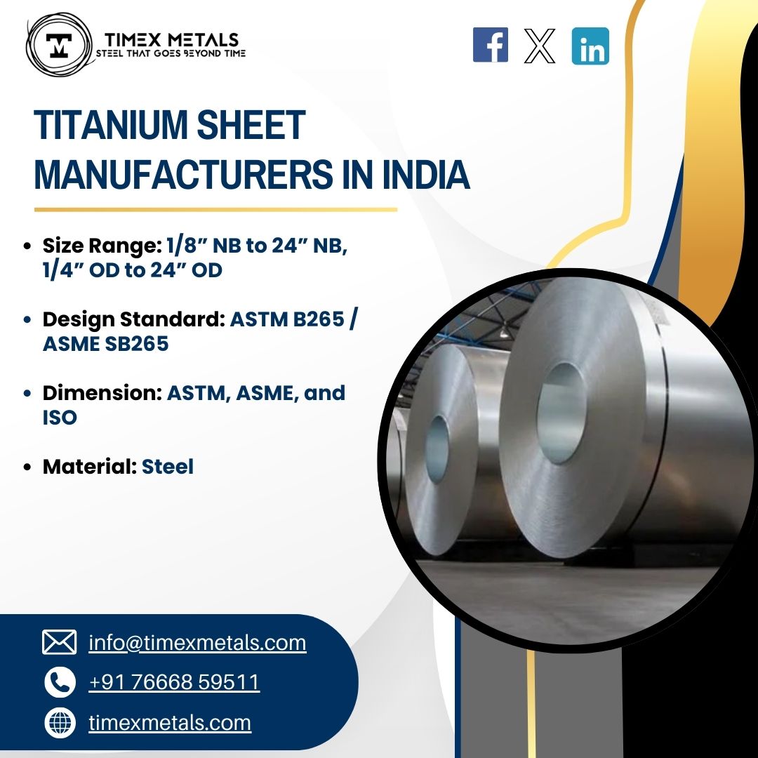 TimexMetals's tweet image. Titanium Sheet Manufacturers in India
Timex Metals is known as one of the top Titanium Sheet Manufacturers in India.
Website: timexmetals.com/titanium-sheet…

#TitaniumSheetManufacturersinIndia  #TitaniumSheetManufacturers  #TitaniumSheet