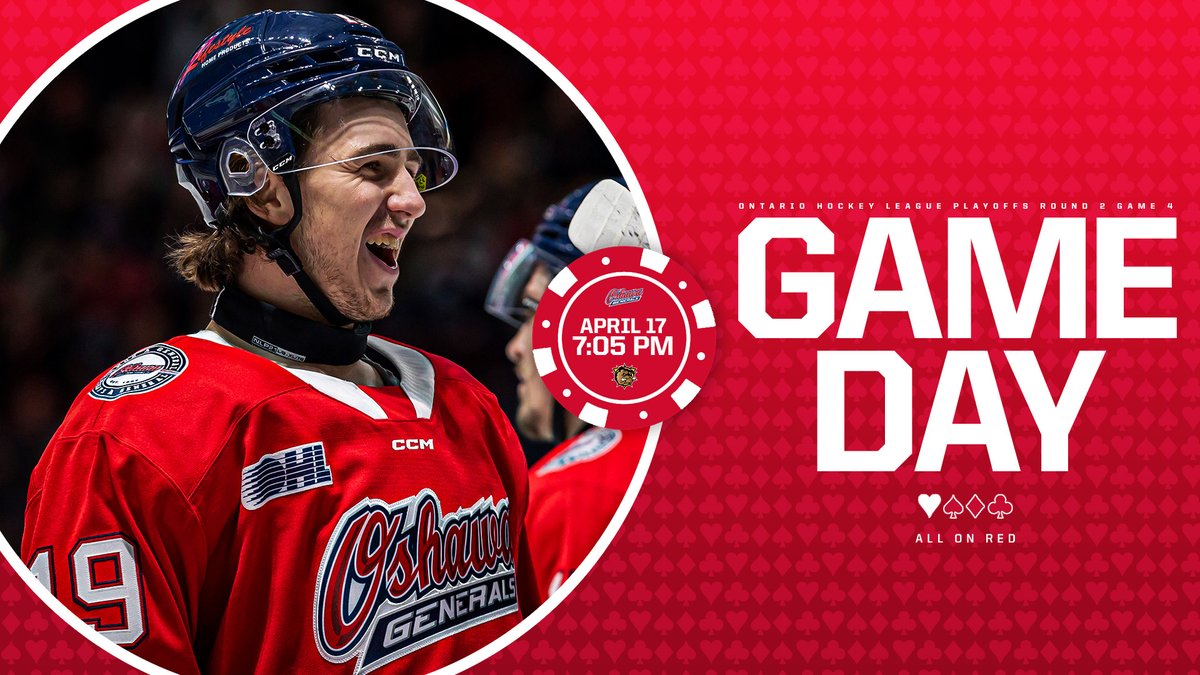 The Oshawa Generals look to level the series in Game 4 ‼️

🗞️ Read More | ow.ly/EmEe50VCjQw

🎟️ Tickets | ow.ly/h1S450VCjQv

#AllOnRed