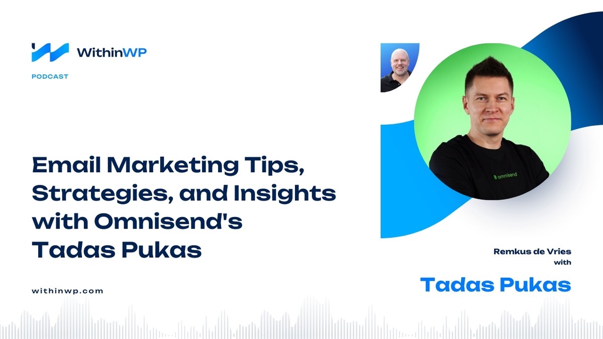 Within_WP's tweet photo. Most people do email marketing wrong.

This episode with Omnisend’s @tadaspadas lays out what right looks like:

✔️ Personalization that goes beyond {first_name}
✔️ Recovering lost sales with behavioral flows
✔️ Automations that run smarter, not just more often

If you care about long-term engagement, listen in, link in first comment →