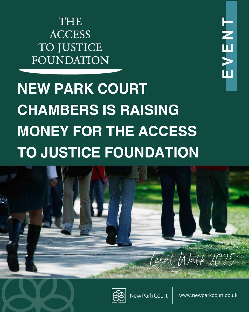 New Park Court Chambers (@newparkcourtch) on Twitter photo We are proud to be supporting <a href="/Access2JusticeF/">The Access to Justice Foundation</a> in this year’s Leeds and Newcastle #LegalWalks and are raising funds for free legal advice services.
Find out more: justgiving.com/page/new-park-…
#LegalWalk2025 #AccessToJustice #WalkForJustice We are proud to be supporting <a href="/Access2JusticeF/">The Access to Justice Foundation</a> in this year’s Leeds and Newcastle #LegalWalks and are raising funds for free legal advice services.
Find out more: justgiving.com/page/new-park-…
#LegalWalk2025 #AccessToJustice #WalkForJustice