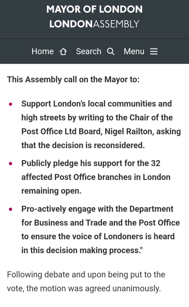 HinaBokhariLD's tweet photo. Disappointed the Mayor won't stand up for the 32 London Post Offices facing closure. The Assembly unanimously called for action to protect these vital community hubs, but his response offers zero action. #SaveOurPostOffices https://t.co/suwV3oNGgI
