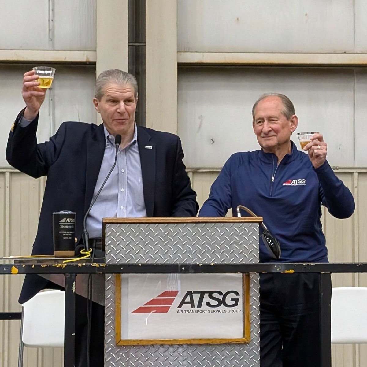 We celebrated our acquisition by Stonepeak this week with toasts, meals, and messages from leadership across the network! Here’s to the future! 🥂✈️ #TeamATSG