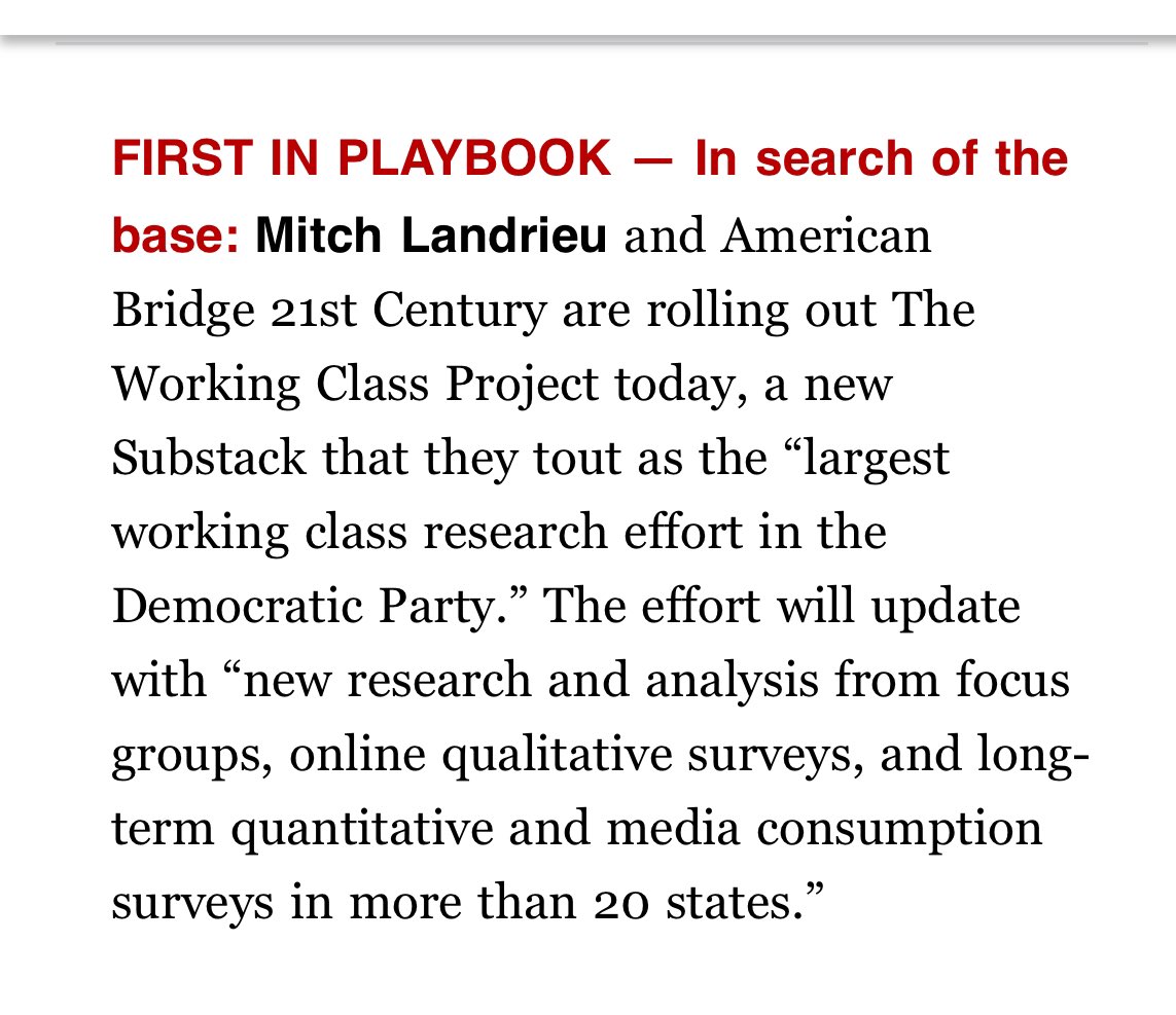 TiffianyVaughn's tweet photo. @American_Bridge just announced details on our bold new Working Class Project—real voices, 21 states, and real solutions for everyday Americans spearheaded by co-chair @MitchLandrieu - stay tuned!
#WorkingClassproject #AmericanBridge https://t.co/txc7QA30xy