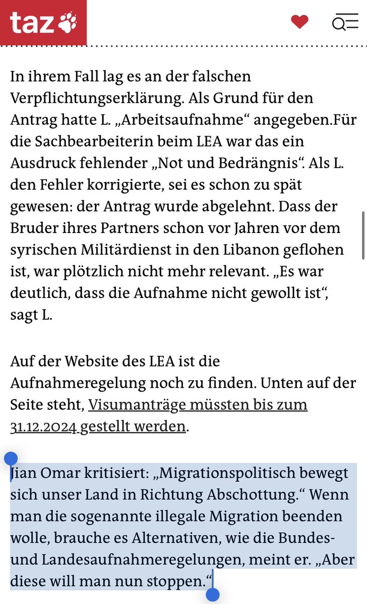 Familien gehören zusammen!
Meine Anfrage zeigt: Die CDU blockiert ideologisch den Familiennachzug – obwohl das Programm Berlin kaum kostet. Tausende wollen Angehörige legal nachholen, doch die CDU-Finanzverwaltung verweigert seit Monaten die Verlängerung!
taz.de/Abschaffung-vo…