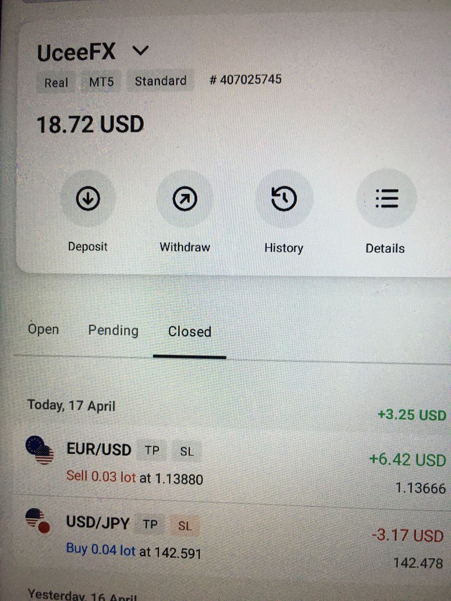 Uceenurse's tweet photo. Done for the day. One Tp one Sl.
The Sl on Usdjpy could have been avoided seeing that price has completely its transaction.
#everythingnice
#tradewithucee
#trading https://t.co/H02tLrXQ6Y