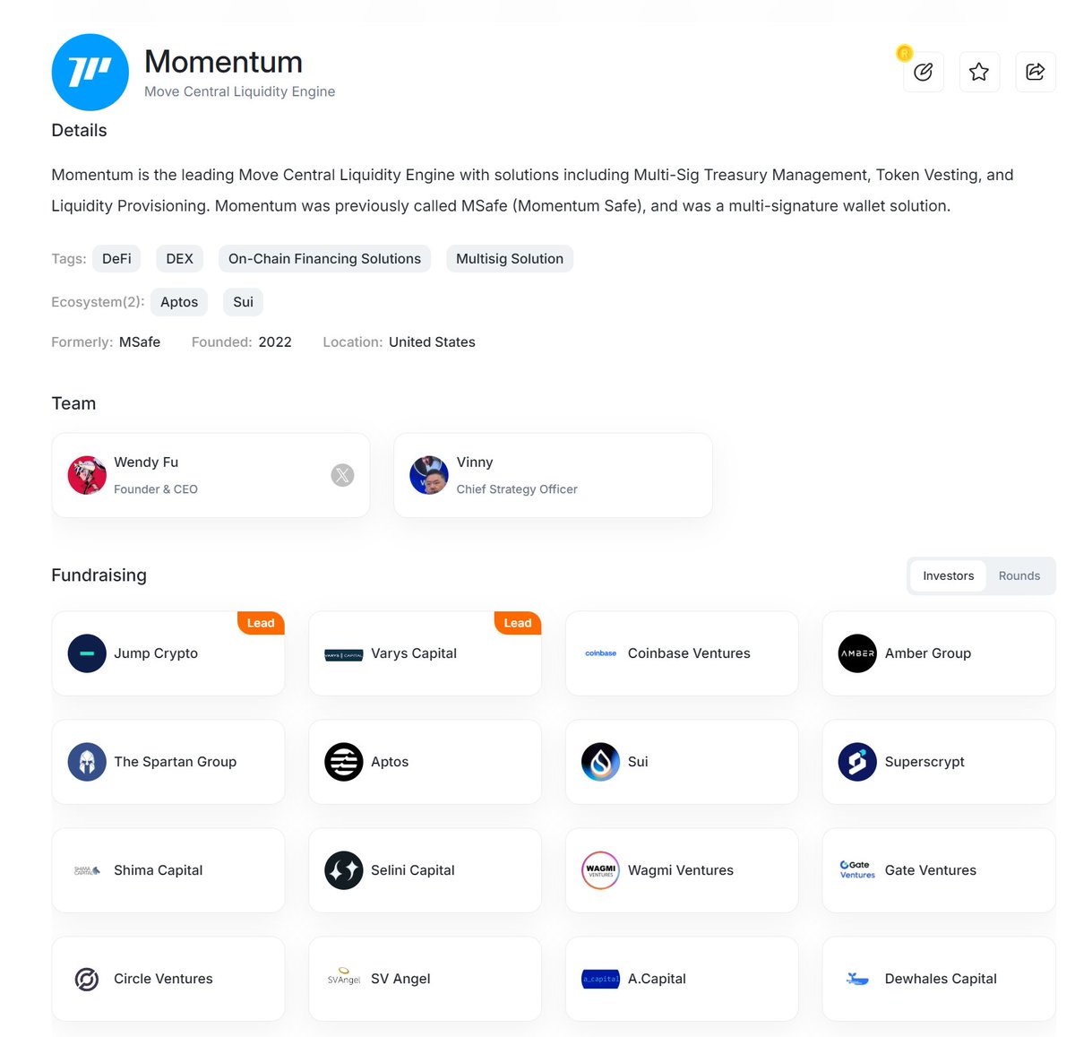 secretxgg's tweet image. 兄弟们来撸 #Momentum   很早的项目 现在是move系统的DEX  以前是 #MSafe    融资俩轮 共10M    自己看下图   估计快TGE
 操作  SWAP &amp;amp; 添加流动性  #airdrop #defi #aptos #sui  #sol
   app.mmt.finance/leaderboard?re…