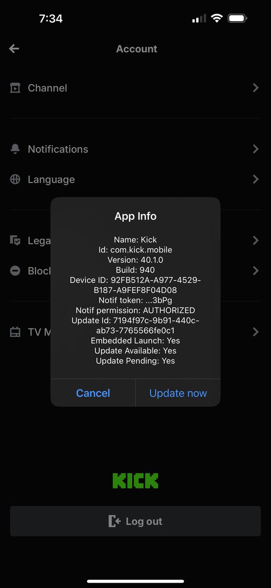 Did you know that if you click on the Kick logo here, you can check to see if you have an update available?