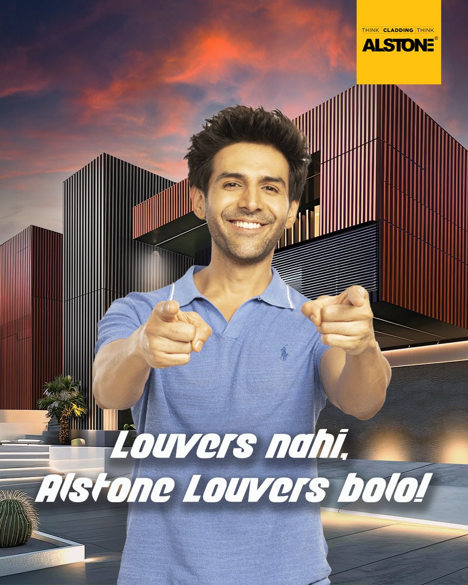 alstonecladding's tweet photo. "𝗟𝗼𝘂𝘃𝗲𝗿𝘀?"
No bro, say it right…
👉 𝗔𝗹𝘀𝘁𝗼𝗻𝗲 𝗟𝗼𝘂𝘃𝗲𝗿𝘀! 

If you’re chasing the ultimate, why settle for ordinary?

#LouversNahiAlstoneLouvers #ThinkCladdingThinkAlstone #KartikAaryan #AlstonePower #ExteriorRedefined #PremiumCladding #ExteriorCladding https://t.co/kRn2u5Bi8h