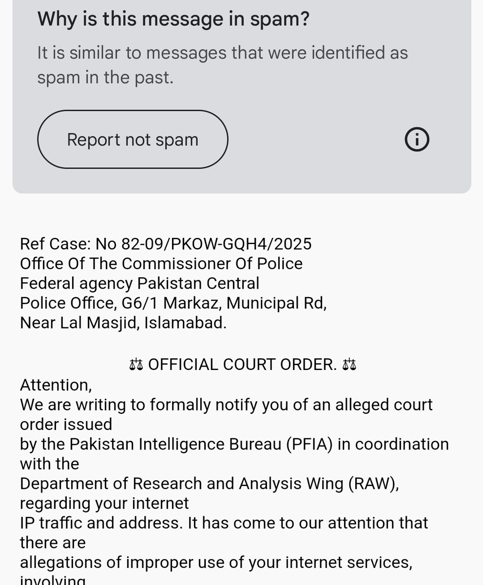 یہ فراڈ ای میل کرنے والوں کو کوئی بتائے FIA اور RAW دو الگ ملکوں کی ایجنسیاں ہیں اور دونوں ملکر کام نہیں کرتییں وہ بھی انٹرنیٹ براوزنگ پر😂😂😂😂