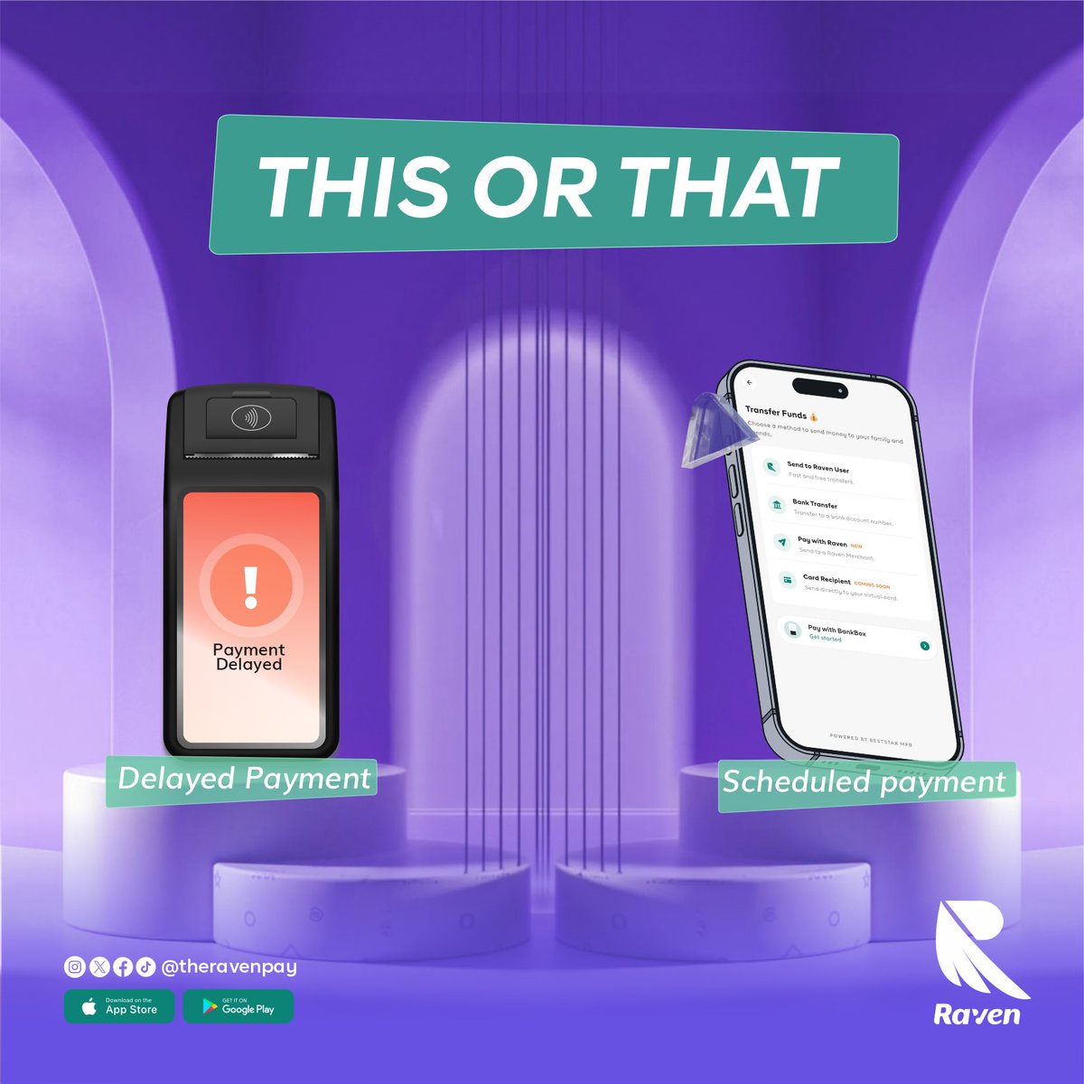 theravenpay's tweet image. Just like Raven vs Nothing… It’s no competition.

Download the app now and experience the future of digital banking!

#TeamRaven #ChooseRaven #seamless #banking