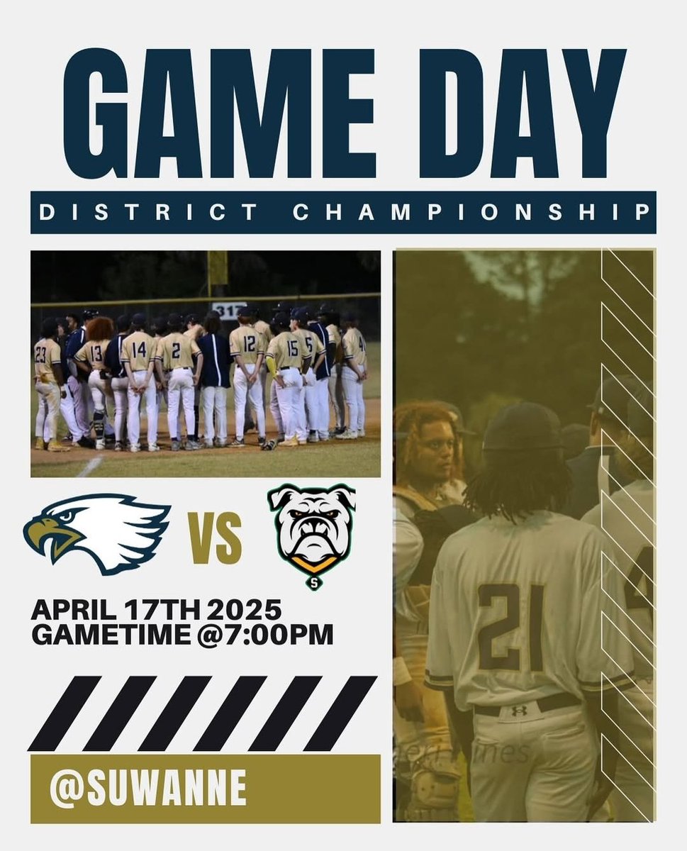 PaxonEaglesBSBL's tweet photo. Game Day @ Suwanee (Live Oak)
🏆 District 3A-3 Final 🏆
🏟 Suwanee HS  🕖 7:00pm
#FinishStrong Tix on GoFan App #PaxonProud  #PaxonSAS @duvalsports @duvalschools @BrentASJax @1010XLAG @CFreemanJAX @JustinBarneyTV https://t.co/ewxo3XhPTG