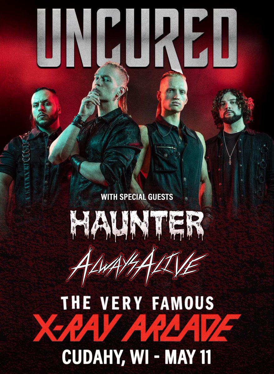 HAUNTER (@realthomasgrim) on Twitter photo <a href="/uncuredband/">Uncured</a> , Haunter (<a href="/RealThomasGrim/">HAUNTER</a> ), and <a href="/alwaysalive/">alwaysalive</a> return/debut at the legendary <a href="/xrayarcade/">The Very Famous X-Ray Arcade</a> on Sunday, May 11th! 🤘🏻👻🖤
Get your tickets before they sell out!
etix.com/ticket/p/64857…? 🎫
#tour #livemusic #numetalcore #darkwavemetal #symphonicmetalcore <a href="/uncuredband/">Uncured</a> , Haunter (<a href="/RealThomasGrim/">HAUNTER</a> ), and <a href="/alwaysalive/">alwaysalive</a> return/debut at the legendary <a href="/xrayarcade/">The Very Famous X-Ray Arcade</a> on Sunday, May 11th! 🤘🏻👻🖤
Get your tickets before they sell out!
etix.com/ticket/p/64857…? 🎫
#tour #livemusic #numetalcore #darkwavemetal #symphonicmetalcore