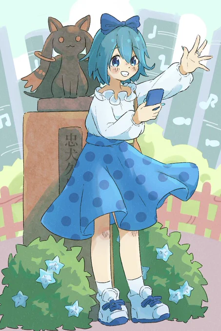 ガーリーさやかと待ち合わせ!外ハネも似合ってるね。#魔法少女まどかマギカ 
