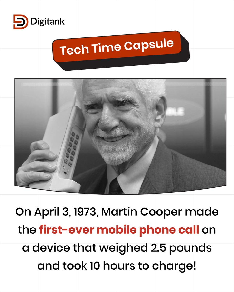 DigitankAfrica's tweet image. Motorola DynaTAC was the device that weighed 2.5 pounds that Martin Cooper call was made with.

This moment marked the birth of mobile communication and set the stage for the pocket-sized smartphones we can’t live without today. 

#TechHistory #Innovation #TechTimeCapsule