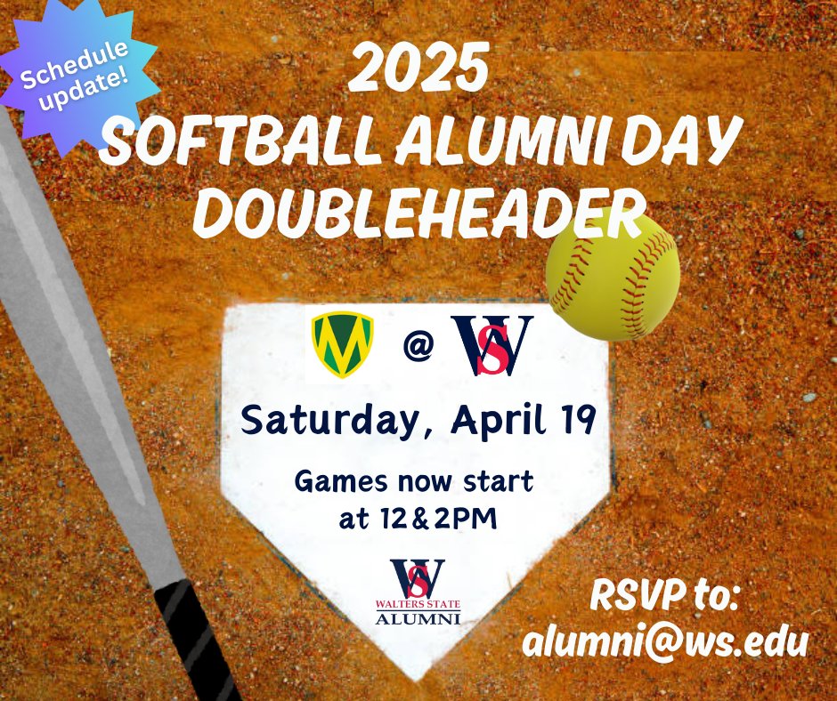 SCHEDULE UPDATE!

Our Softball Alumni Day Doubleheader set for this Saturday has been moved up a couple of hours. Games will now start at noon and 2PM respectively.

We can't wait to see all of our WS Alumni out at the park this Saturday!