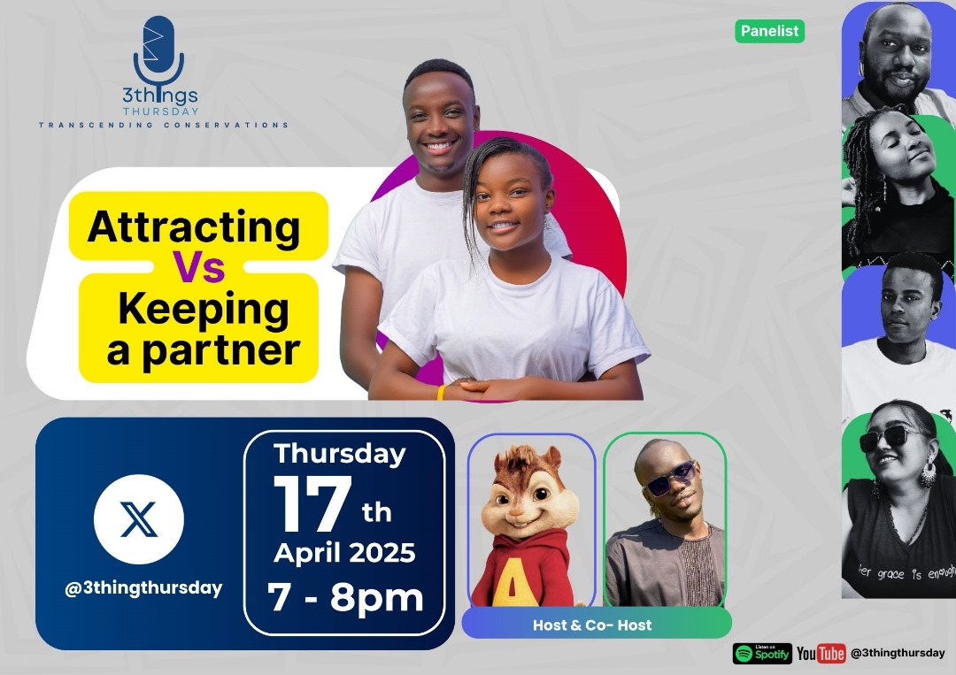 3thingthursday's tweet photo. This evening brings you fun and emotions in this conversation as we host our first show, join us on the journey
Catch @OSWELLBRIAN, @LennyKinyera, @MuhororoU, @Daisykendall256 and  the rest for a debate show..
 https://t.co/XcAMDJxPKT https://t.co/GYlgbPkdxS