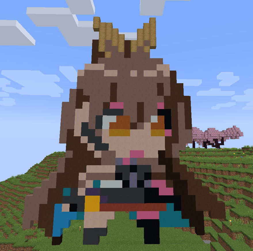 Managed to finish the Mumei Minecraft Memorial in time! 

Wasn't sure I would having done with one in survial but I made it! 

Now onto the Gooba one! 
#drawMEI