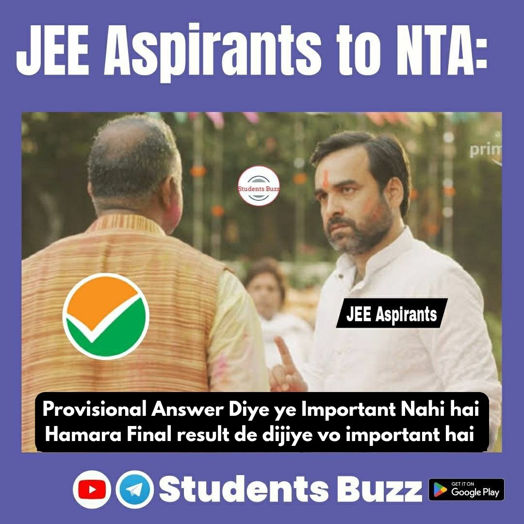 studentsbuzz0's tweet photo. NTA samajhata hi nahi JEE aspirants ka dukh🙂
Join https://t.co/B6qBo0hdFm for all updates & JEE Counselling Guidance
#jeemainresult #jeemainresult2025 #jeemain2025 #StudentsBuzz #riturajsinghmzp #jee #iit #jeemains2025 #engineering #mirzapur #education #iitjee #meme #trending https://t.co/E688kJB2ov