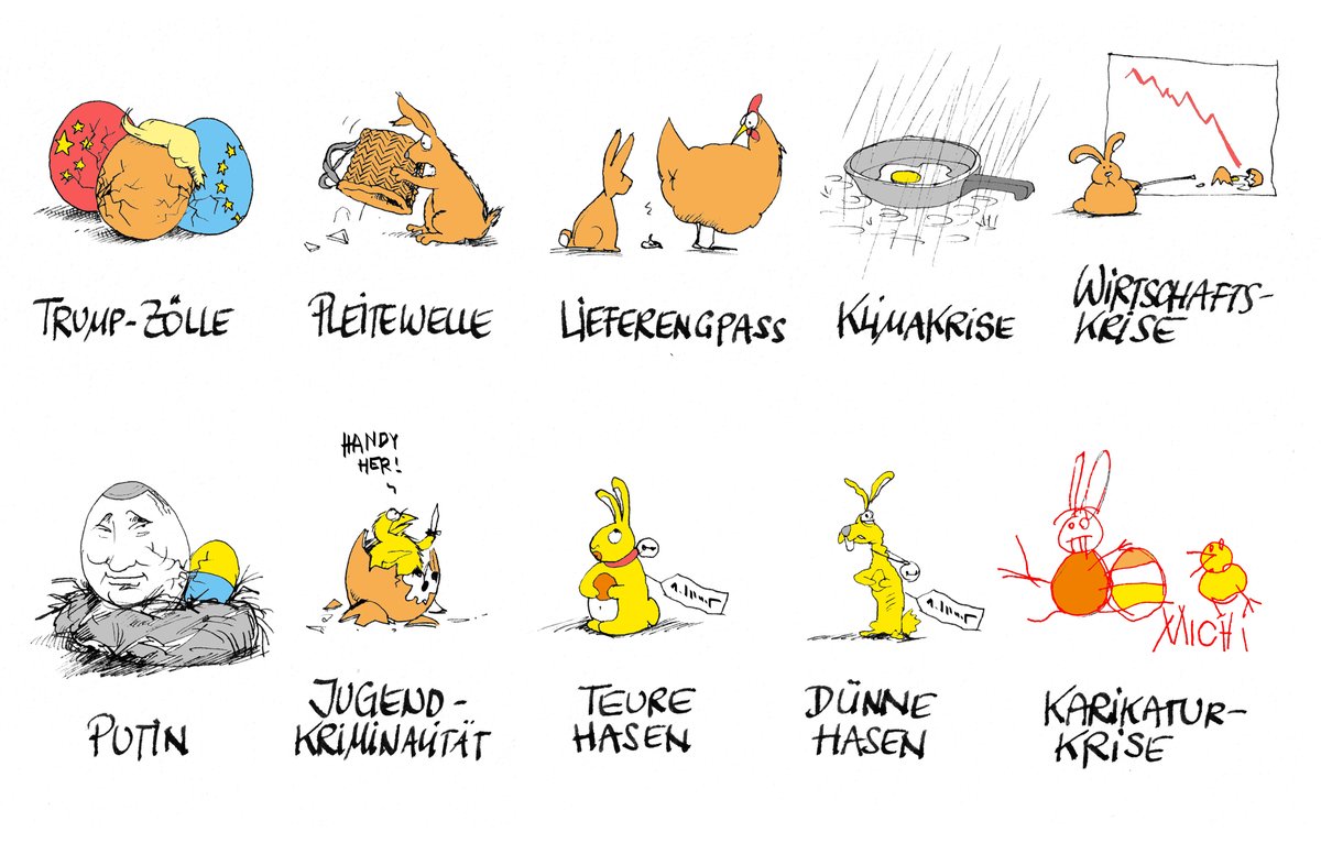 Sehr frohe Ostern... (19.04.2025)

Die aktuelle Zeichnung von Michael Pammesberger gibt es hier: kurier.at/pammesberger