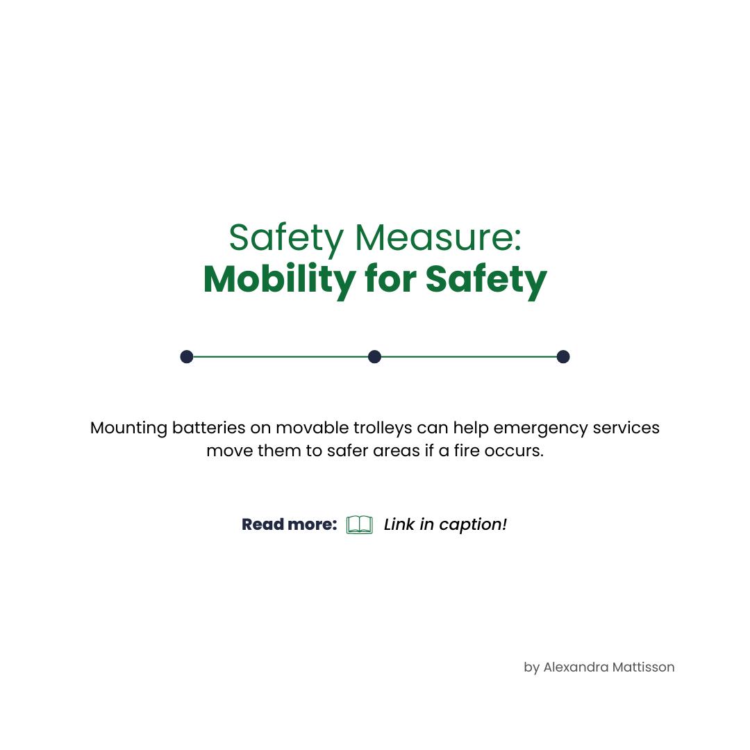 𝗥𝗲𝗰𝗼𝗺𝗺𝗲𝗻𝗱𝗲𝗱 𝗦𝗮𝗳𝗲𝘁𝘆 𝗠𝗲𝗮𝘀𝘂𝗿𝗲: 𝗠𝗼𝗯𝗶𝗹𝗶𝘁𝘆 𝗳𝗼𝗿 𝗦𝗮𝗳𝗲𝘁𝘆

𝗥𝗲𝗮𝗱 𝗺𝗼𝗿𝗲 📖 : consort.co.za/lithium-ion-ba…

#TrustedEngineeringInsurance #Consort #Power #Convenience #Risk #BatterySafety #LithiumIonRisks #FirePrevention #MobilityForSafety #Safety