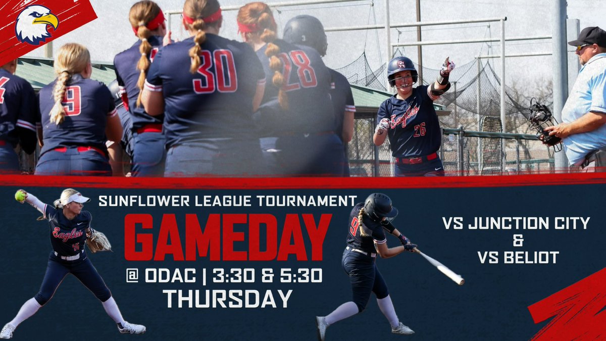 GAMEDAY 🥎 The Eagles will play in day one of the sunflower league tournament today at 3:30 and 5:30 🦅
