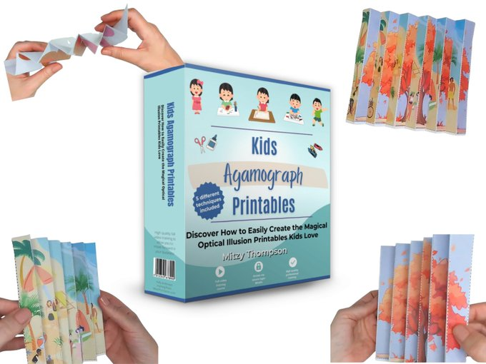 KimNelsonOnline's tweet image. PRICE JUMPS TO $87 TONIGHT: Want to sell printables no one else is offering? “Kids Agamograph Printables” teaches you how to make eye-catching crafts that reveal 2 images in 1. Parents &amp;amp; teachers love them! Just $27. #printables #crafts #lowcontent warriorplus.com/o2/a/n90kjyh/0