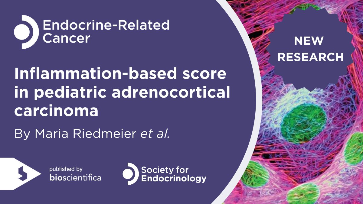 Read this research by Maria Riedmeier et al. analysing the role of inflammation-based scoring in predicting overall survival in pediatric adult #adrenocortical #carcinoma 👉 doi.org/10.1530/ERC-24…
