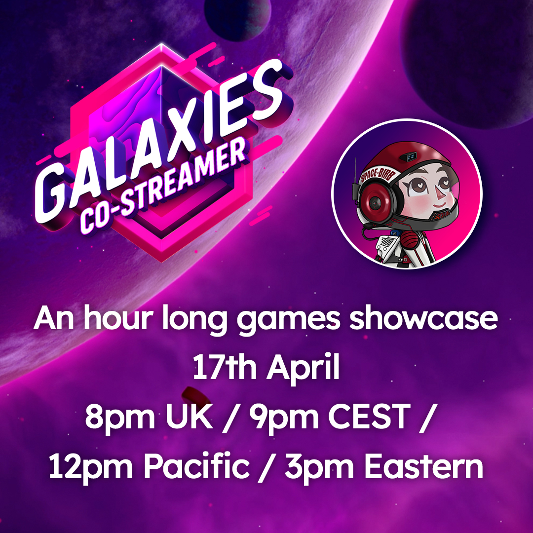 OfficialPhenexa's tweet photo. I’m so happy to announce that I’ll be co-streaming as an official #GalaxiesStreamer for the #GalaxiesShowcase today on my channel https://t.co/2ZohCnkMTm at 9 PM CEST / 12 PM Pacific / 3 PM Eastern 🚀✨ Excited to see lineup of upcoming games 🌟Thank you for this opportunity 🥰 https://t.co/SpHu3y7Dg1