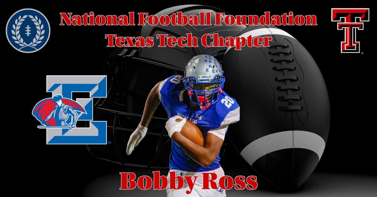 NFFTexasTech's tweet image. A 4 year FB captain, Honorable Mention All-State RB, District MVP, Multi-Sport Athlete, Estacado Matadors all time leading rusher, and our next @NFFTexasTech Scholar Athlete, Bobby Ross!
@Estacado_Sports | @BobbyRoss222025