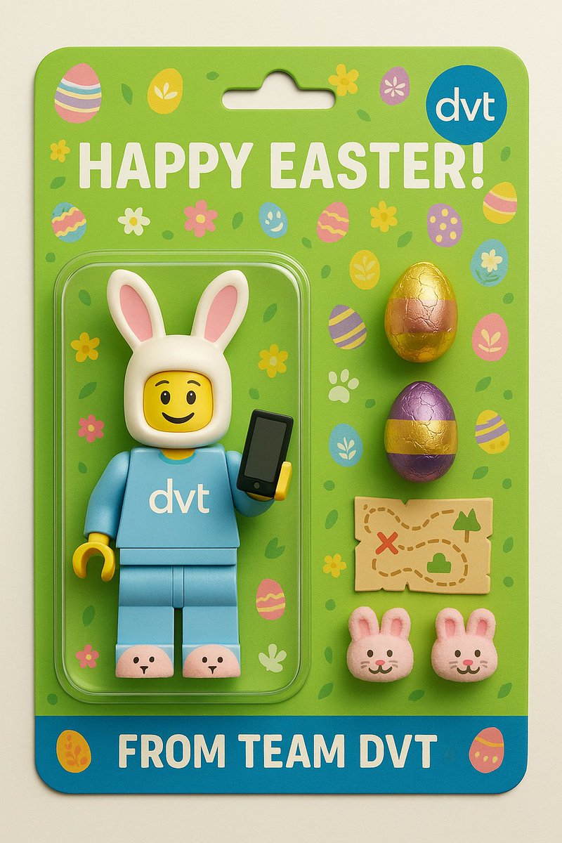 DVTSoftware's tweet photo. We hopped on the ChatGPT trend! 🐰💙
Meet our DVT Easter Bunny in a Box – a Lego-style tribute to festive fun and tech creativity.
Wishing you a joyful and chocolate-filled Easter!
#HappyEaster #EasterBunny #AIinAction #Lego https://t.co/2hS2M8a0ce