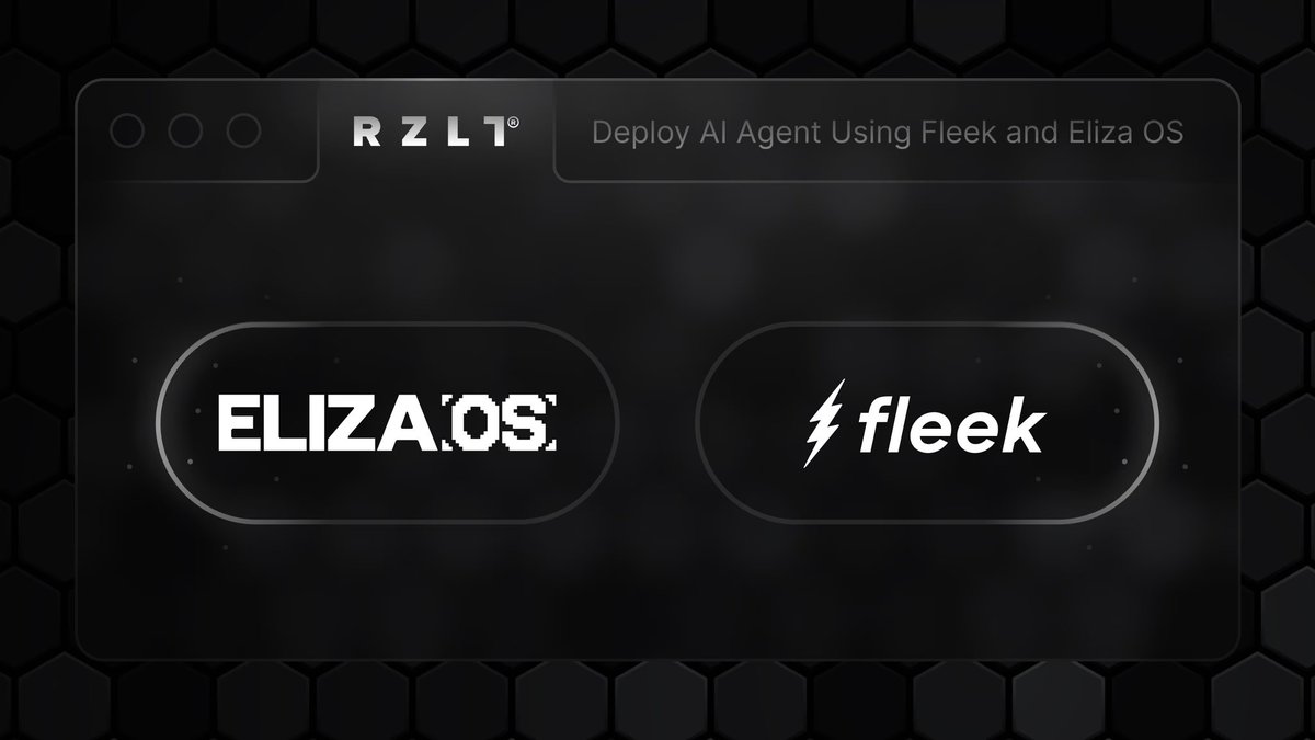 theRZLT's tweet photo. The AI agent era is here and it’s full of possibilities! 👾

Agents are managing assets, bridging protocols, and evolving fast. With @elizaOS + @fleek, building your own is effortless (with the right guidance 😉)

From build to launch, step by step: https://t.co/njwkPG20Nq https://t.co/ftq6fySKc0