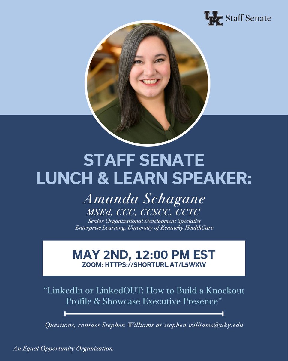 Are you LinkedIN or LinkedOUT? Find out how to make LinkedIn work for you at our Lunch and Learn on May 2nd at 12:00 pm EST. 

Amanda Schagane will share her expertise on building a knockout profile and showcasing executive presence. Register now---> shorturl.at/l5wXW