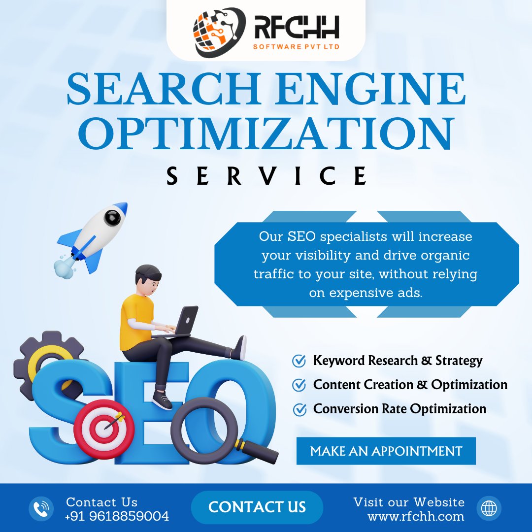 rfchhsoftware's tweet image. 🚀 Want to boost your website traffic organically without spending a fortune on ads?
Let RFCHH Software Pvt Ltd help you dominate search results with expert SEO Services! 🌐ww.rfchh.com

#RFCHHSOFTWARE #RFCHHDIGITAL #SEO #SearchEngineOptimization #SEOServices #SEOTips