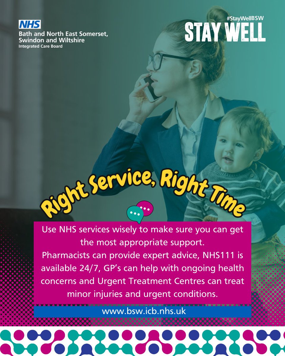 Stay well this Easter and get to the right health care, at the right time.

The NHS is always here to help you – but please use services wisely to make sure you can get the most appropriate support and help us to help you.

bsw.icb.nhs.uk/staywelleaster…

#StayWellBSW