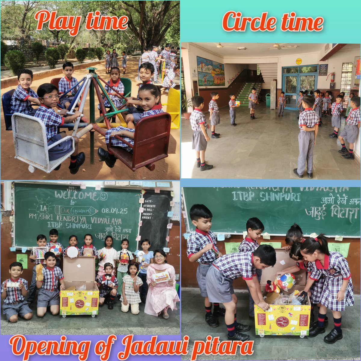 kvitbpshivpuri's tweet photo. Glimpses of Activities conducted for Class 1 in the First week of #VidyaPravesh.
#Happyfaces #LearningJourney  #JoyfulClassrooms #Firstdayfun #LittleLearners
@KVS_HQ @kvs_bhopal https://t.co/VVJ1H2gYKb