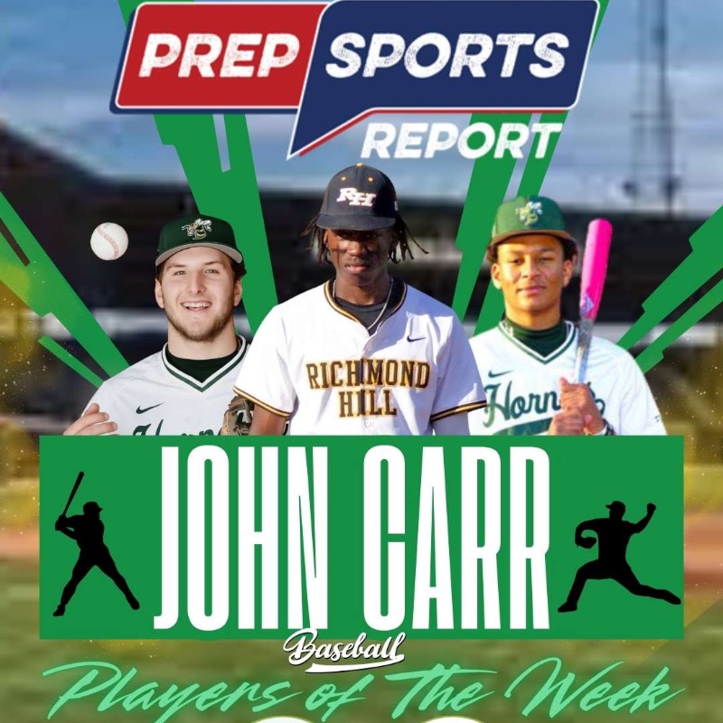PrepSav's tweet photo. Who had a big week in SAV  baseball and snagged the John Carr Baseball Players of the Week? ⚾
SCDS: 100-hit milestone  + no-hitter
Richmond Hill: Leadoff hitter🔥
🏡 Sponsored by John Carr Real Estate 
@SCDS_Athletics @athletics_rhhs
#HSBaseball #SavannahSports #PlayerOfTheWeek