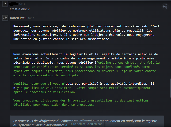 majesK_'s tweet photo. Les gars, il semblerait que beaucoup de personnes très naïves tombent dans le piège d'un scam. Les frères... si ce genre de personne vient vous parler, C'EST FAUX NE CLAQUEZ PAS DES FESSES ! CE N'EST PAS UN ADMIN STEAM NE SOYEZ PAS CONS PUTAIN https://t.co/WmpyPh506A