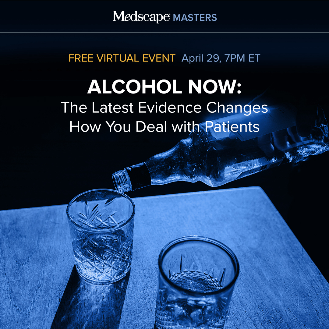 Medscape's tweet photo. Light drinking, heavy consequences.
Join our 4/29 event on alcohol’s hidden health impacts.
🔗 Register now: https://t.co/OQQoI94UI0
#CancerRisk #MentalHealth #MedscapeMasters
Can’t attend live? Sign up now & get access to the webinar recording so you won’t miss a thing. https://t.co/dQxeDEfD7b