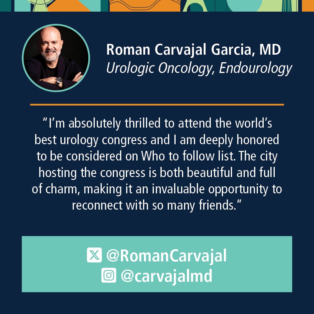 AmerUrological's tweet image. 1/2: Attention urologic oncologists! 🎉 Whether you&apos;re joining us in person or tuning in from the comfort of your home, don’t miss out on connecting with your fellow urologic oncologists on the Who to Follow list this year! Stay ahead of the game with all the exciting updates and…