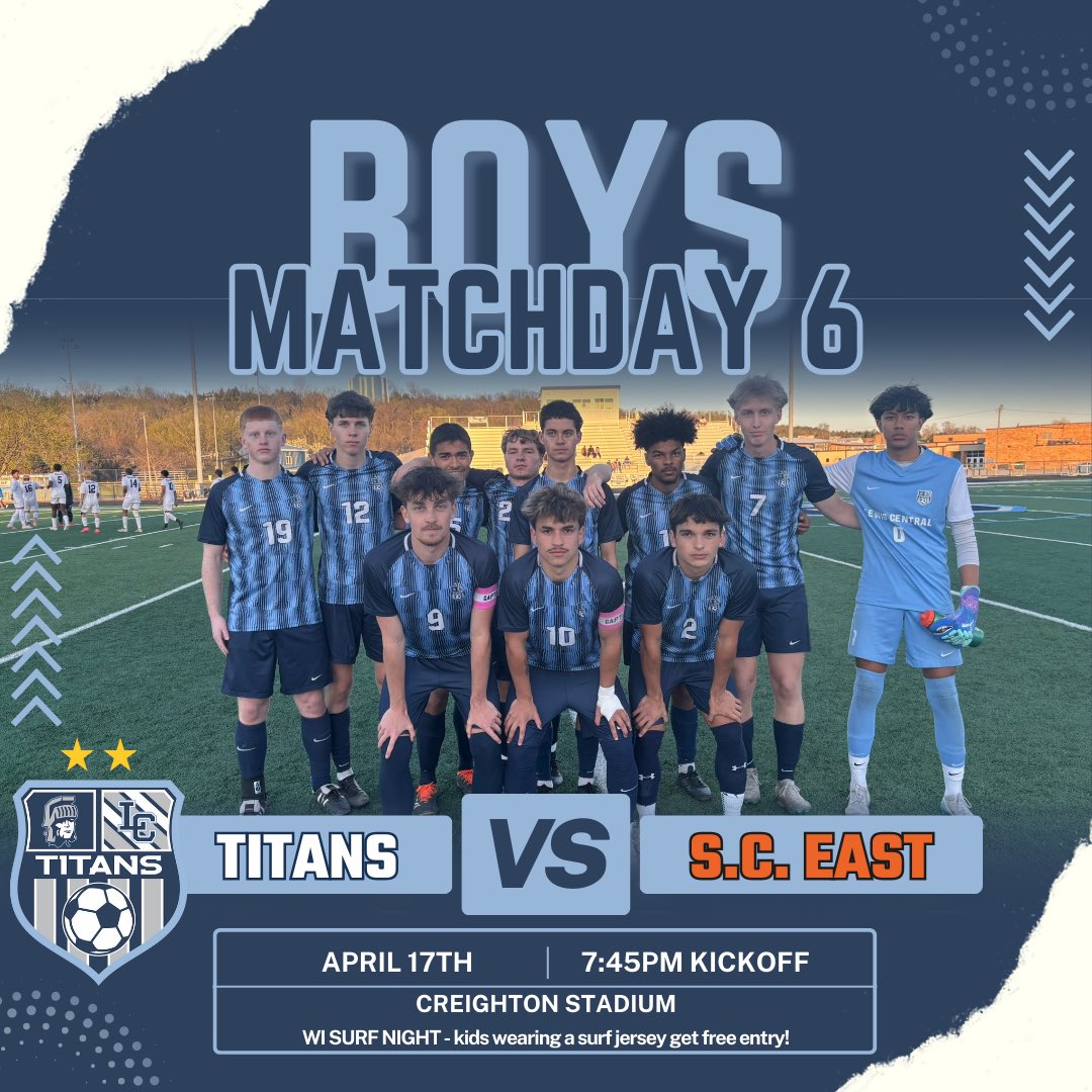 Boys Matchday 6
vs S.C. East
🏟️ Creighton Stadium 
🕟 V 7:45pm
🎟️: tickets.gobound.com/tickets/events…