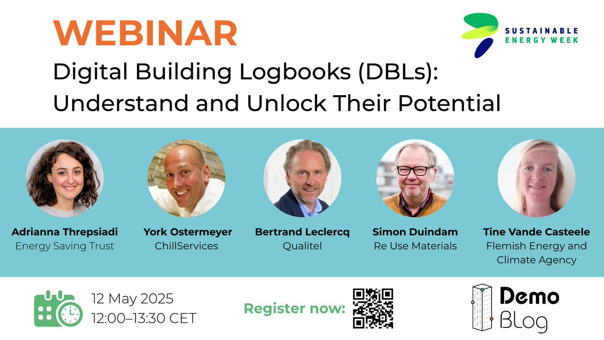 DemoBLogProject's tweet image. 🏙️ Buildings are going digital—are you ready?

Join us on 12 May for a deep dive into #DigitalBuildingLogbooks, a key tool in Europe&apos;s digital &amp;amp; green transition!
🔹 Real-world case studies
🔹 Insights on business models &amp;amp; social inclusion

Register now 👉bit.ly/Demo-Blog