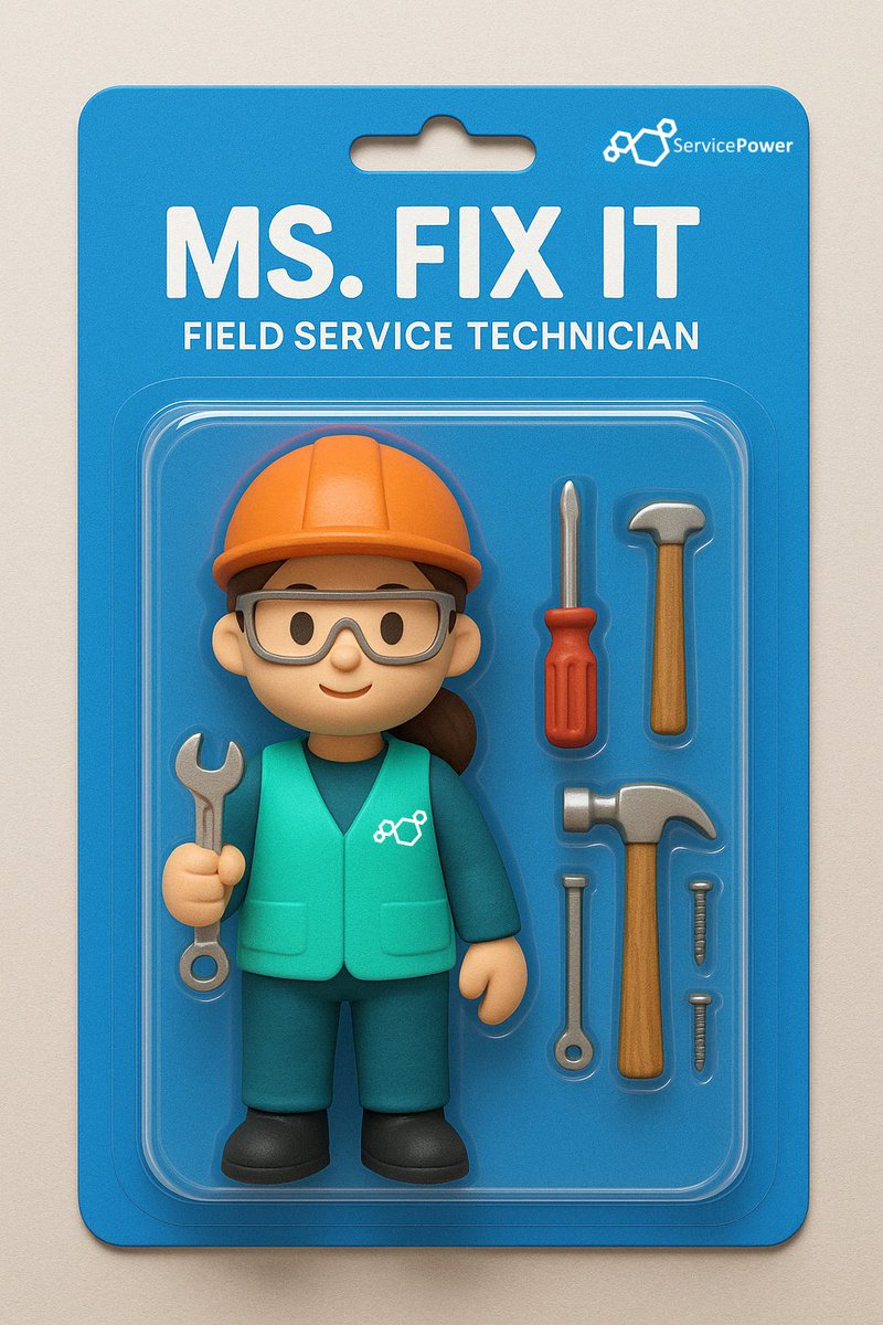 ServicePowerPlc's tweet image. &quot;Ms. Fix It&quot; is in the house! 🦸‍♀️🛠️
Just like #ServicePower, she&apos;s all about getting the job done right, the first time.

#fieldservice #tech #actionfigure #productivity