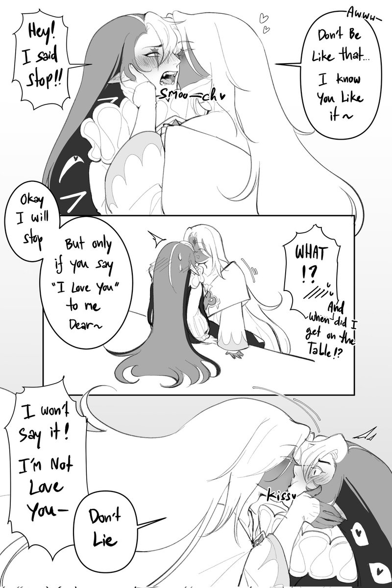 Akikung7400's tweet photo. (8/8)
OKAY! I'm back and draw 2nd part as fast as possible 💦💦

Smilk attacked Pure Vanilly with the cuteness 😋❤️ Hehe~

#purevanillacookie #shadowmilkcookie #puremilk #shadowvanilla #vanillashadow https://t.co/LlZ5SNdsH0