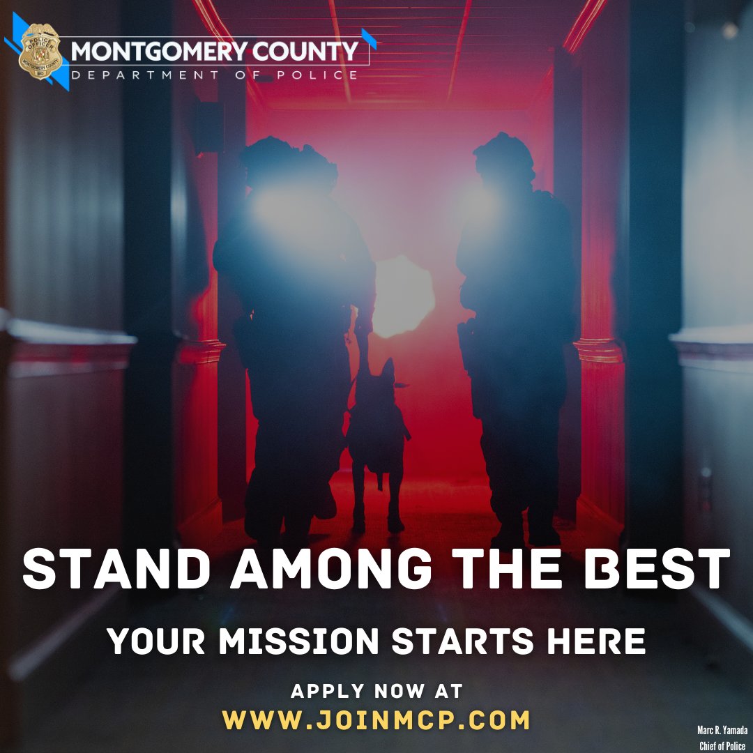 mcpnews's tweet photo. Answer the call to serve.
Join a team that stands for excellence, courage, and community.
Start your mission today at https://t.co/JI5UVmnvLz
#JoinMCPD #StandAmongTheBest #MCPNews https://t.co/k4KVAq3XSO