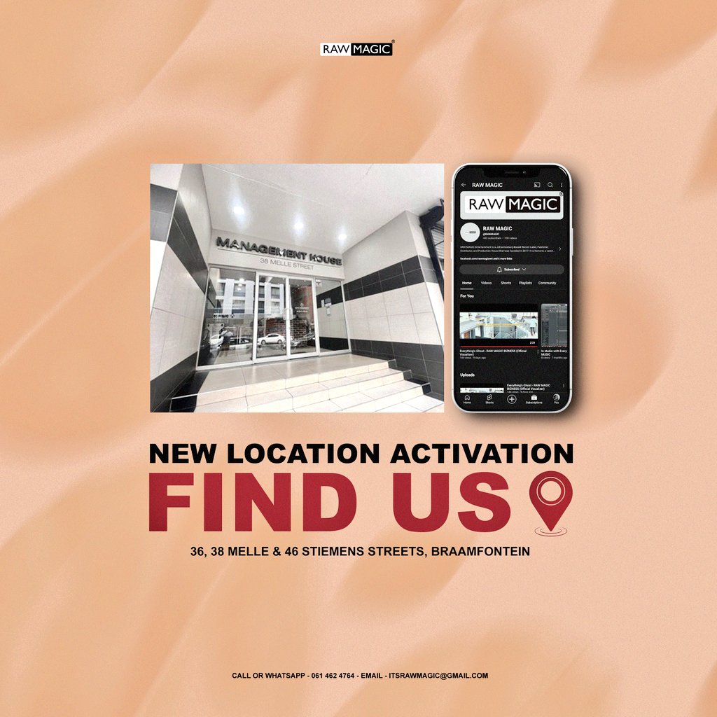 New Location!
36-38 Melle &amp; 46 Stiemens Streets
Braamfontein. Johannesburg

#RAWMAGICForever #RAWMAGIC