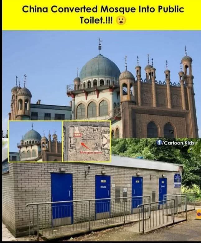 Mohammed_Aashsd's tweet photo. Disgusting: China’s blatant disrespect for religious sites continues as they convert mosques into toilets!!!

#china #Muslim #islam https://t.co/nSNZL9t9Hl
