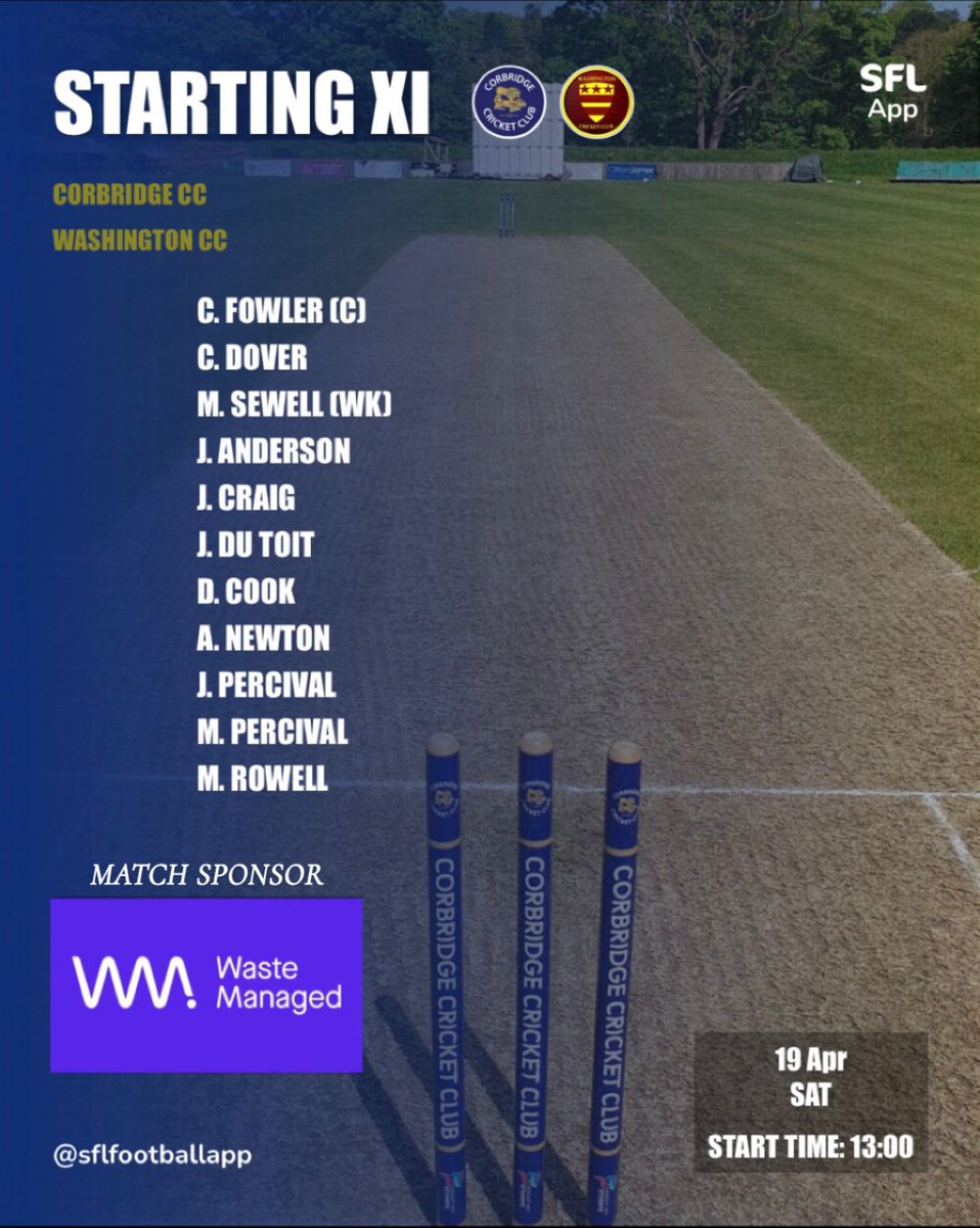 CorbridgeCC's tweet photo. Our season gets underway this Saturday with the 1st XI welcoming Washington CC to the stanners.🏏 #gowelllads
Bar open from 1pm. 🍺☀️ https://t.co/eTA6vk660y