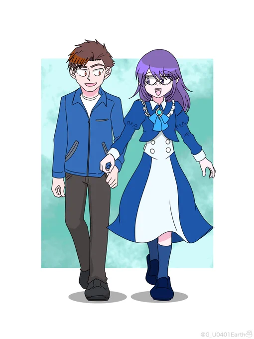 全然違う服装だけど人によってはペアルックに見えるかもしれない2人② 