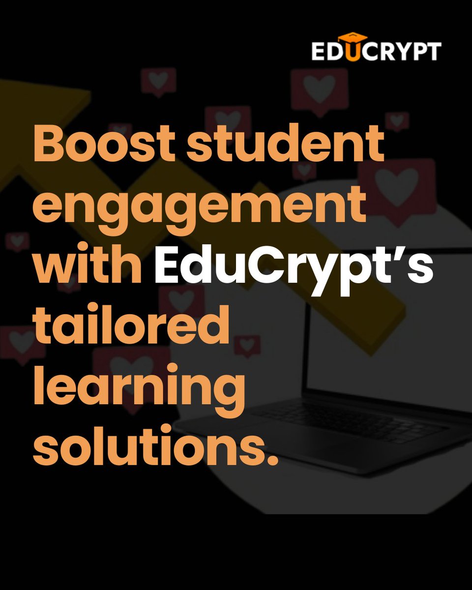 educrypt_ai's tweet image. Struggling to keep your students engaged online?

EduCrypt offers tailored learning solutions designed to captivate, connect, and convert attention into real results. Discover how our platform transforms teaching into a dynamic digital experience.
#educrypt #educryptapp #edtech